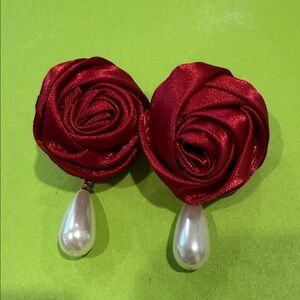 Petit Moments Rosette Pearl Drop Earrings